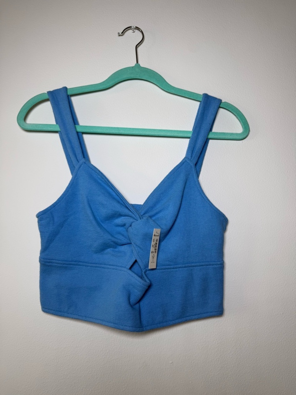 NWT Madewell Sky Blue Front-Knot Crop Top
